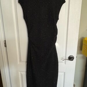 Zara Black Midi Dress with Subtle Sparkle